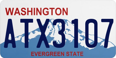 WA license plate ATX3107