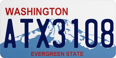 WA license plate ATX3108