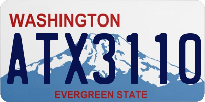 WA license plate ATX3110