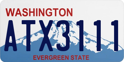 WA license plate ATX3111