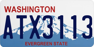 WA license plate ATX3113