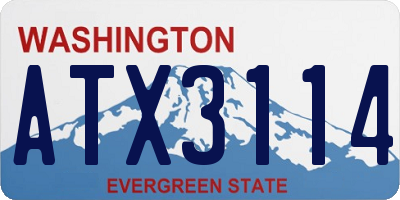 WA license plate ATX3114