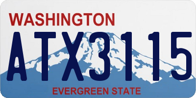 WA license plate ATX3115