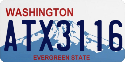 WA license plate ATX3116