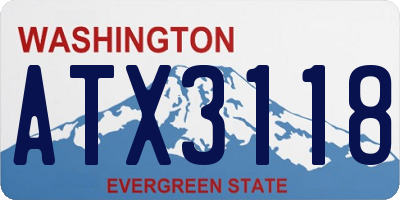 WA license plate ATX3118