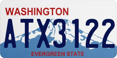 WA license plate ATX3122
