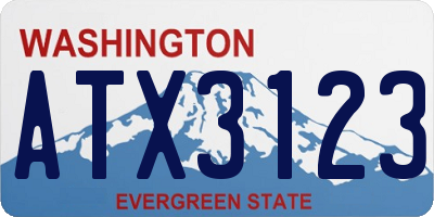 WA license plate ATX3123
