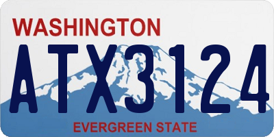 WA license plate ATX3124