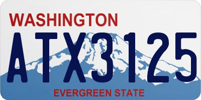WA license plate ATX3125