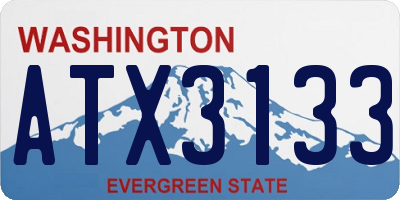 WA license plate ATX3133