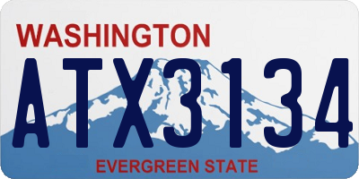 WA license plate ATX3134