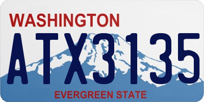 WA license plate ATX3135