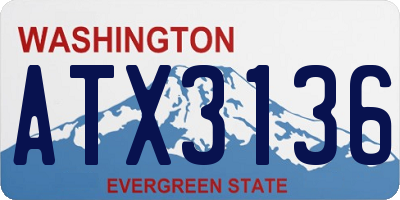 WA license plate ATX3136
