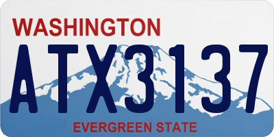 WA license plate ATX3137