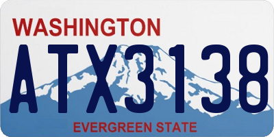 WA license plate ATX3138