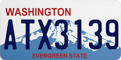 WA license plate ATX3139