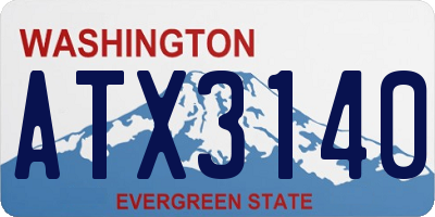 WA license plate ATX3140