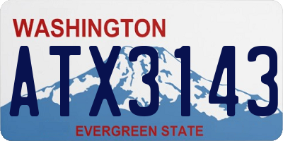 WA license plate ATX3143