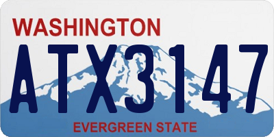 WA license plate ATX3147