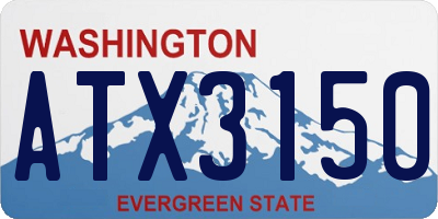 WA license plate ATX3150