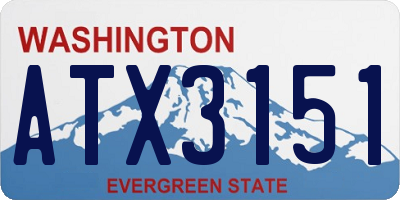 WA license plate ATX3151