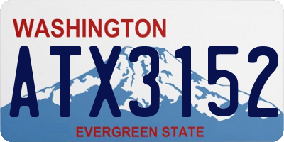 WA license plate ATX3152