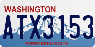 WA license plate ATX3153