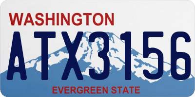 WA license plate ATX3156