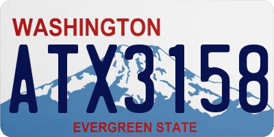 WA license plate ATX3158