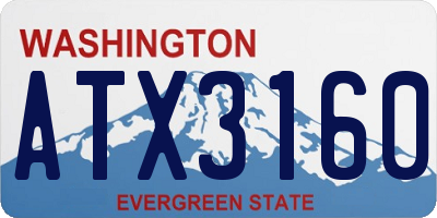 WA license plate ATX3160