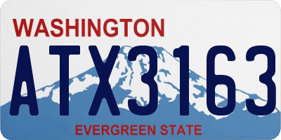 WA license plate ATX3163