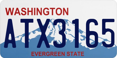 WA license plate ATX3165