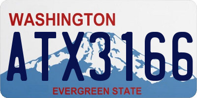 WA license plate ATX3166