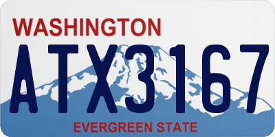 WA license plate ATX3167