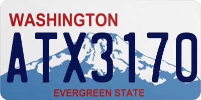 WA license plate ATX3170