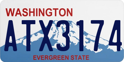 WA license plate ATX3174