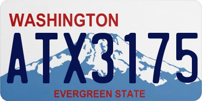 WA license plate ATX3175