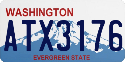 WA license plate ATX3176