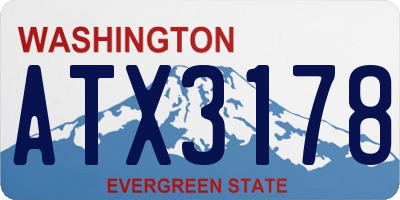 WA license plate ATX3178