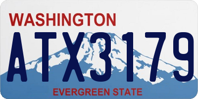 WA license plate ATX3179