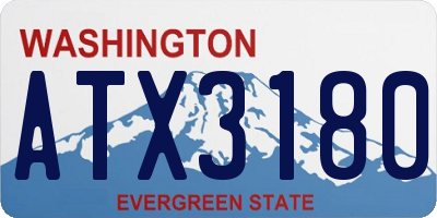 WA license plate ATX3180