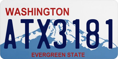 WA license plate ATX3181