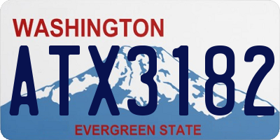 WA license plate ATX3182
