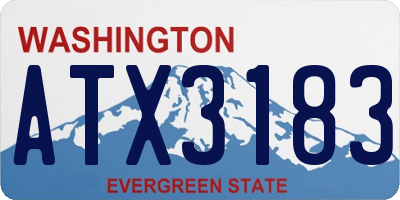 WA license plate ATX3183