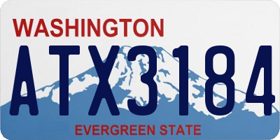 WA license plate ATX3184