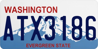 WA license plate ATX3186