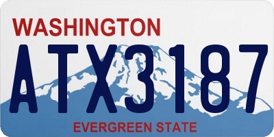 WA license plate ATX3187