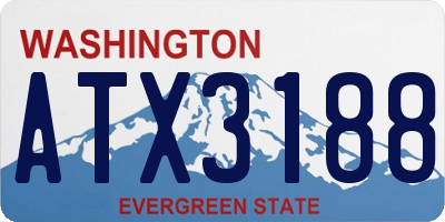 WA license plate ATX3188