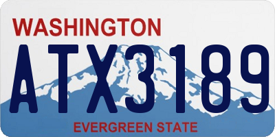 WA license plate ATX3189