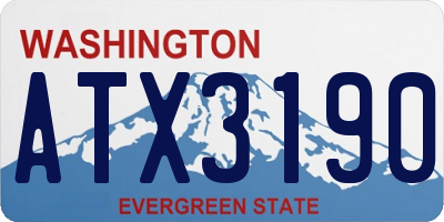 WA license plate ATX3190
